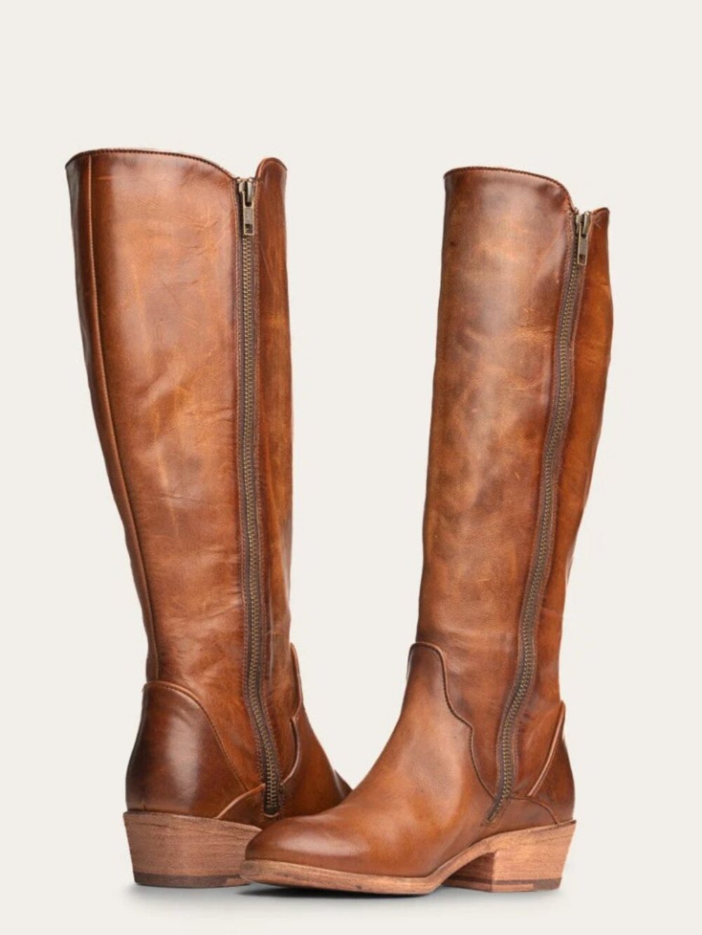 Frye Found Carson Piping Tall Boot in Caramel Sz: 7.5B